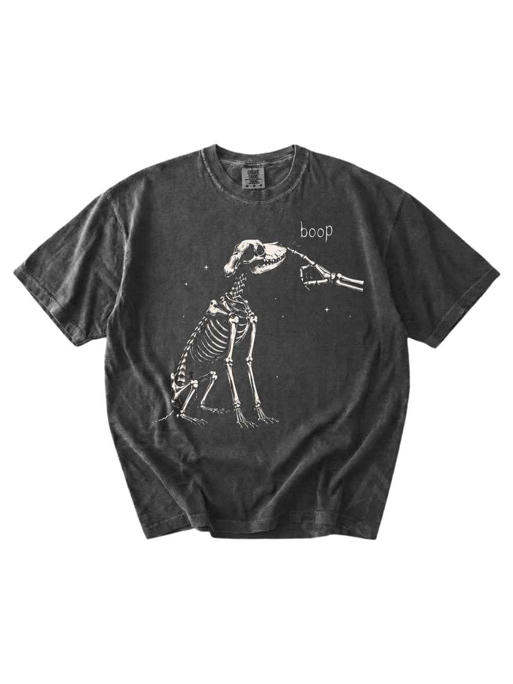 Comfort colors Boop Skeleton Dog Graphic Tee - Pepper